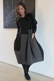 Oscar Remi Cocoon Dress Pin Stripe